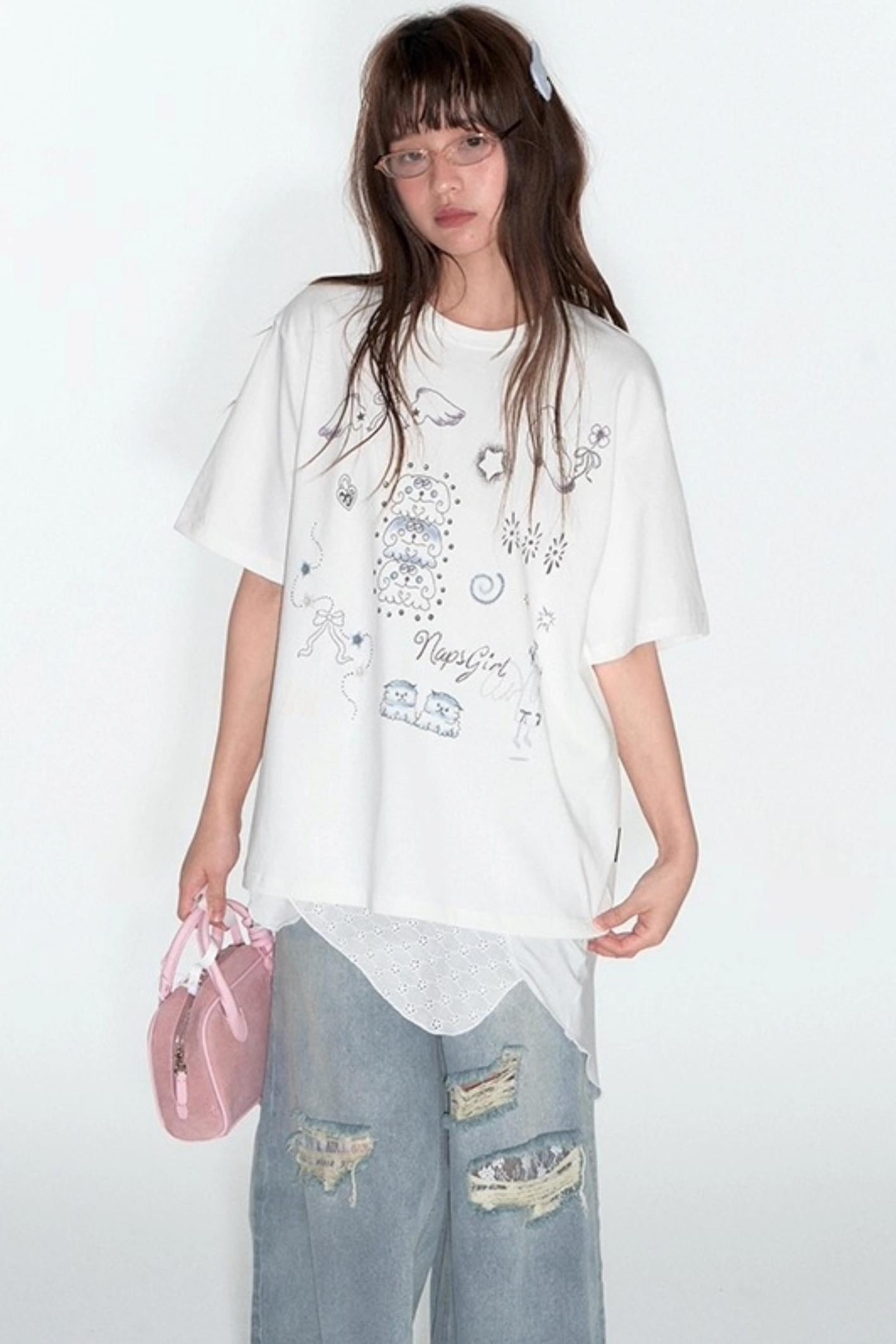 Summer Hand-Painted Cotton Top