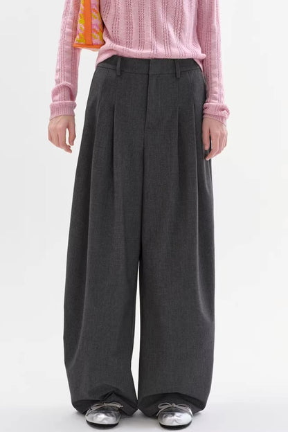 Pleated Drape Scimitar Pants