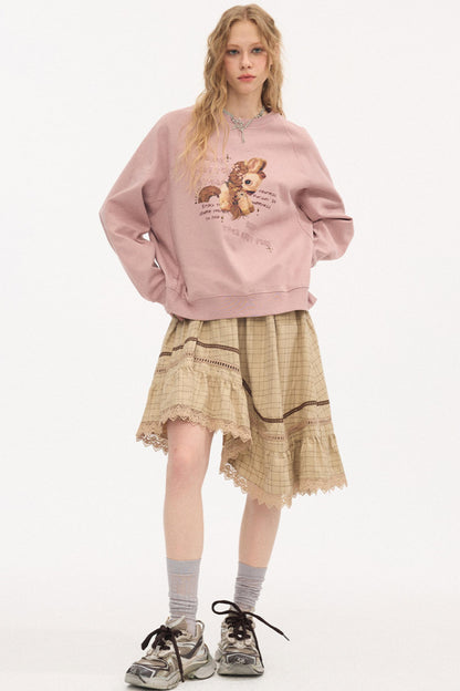 Irregular Wave Patchwork Midi Skirt
