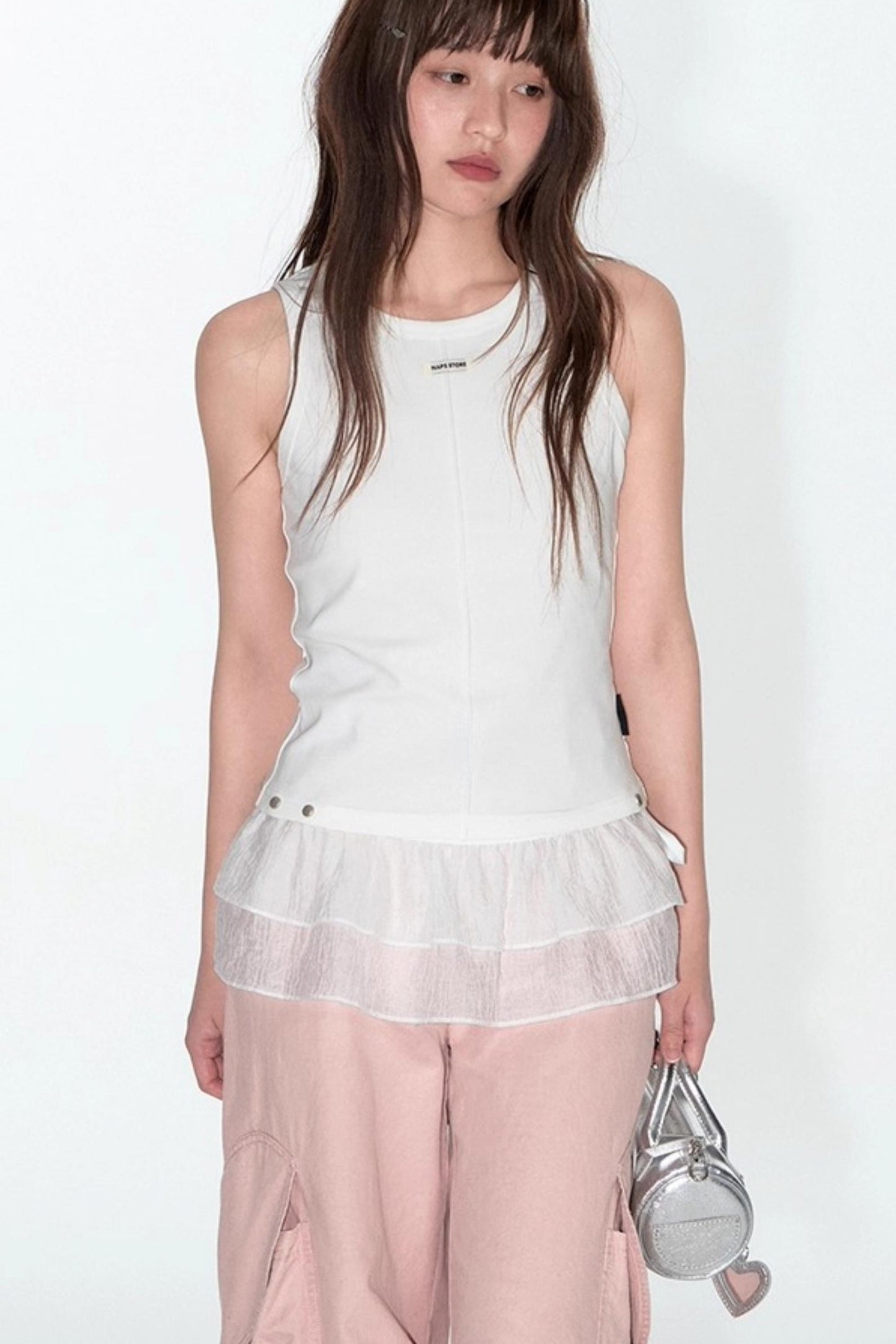 Detachable Lace Stitched Tank Top