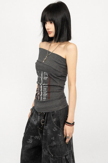 Retro Off-Shoulder Slim T-Shirt