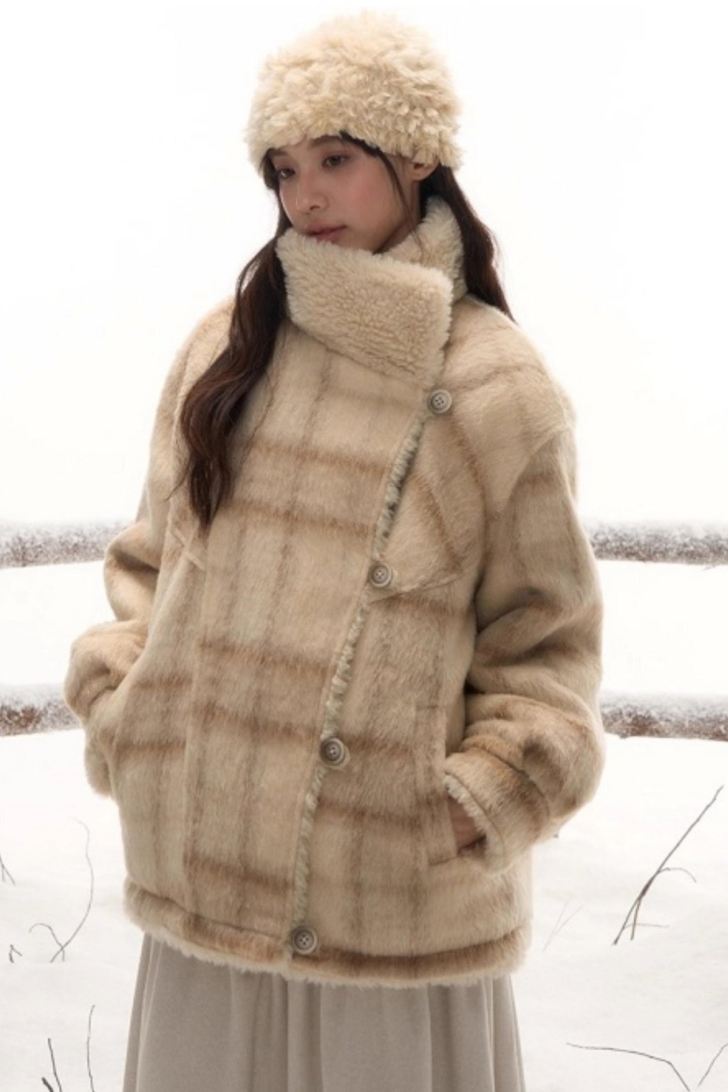 Reversible Plaid Wool Jacket