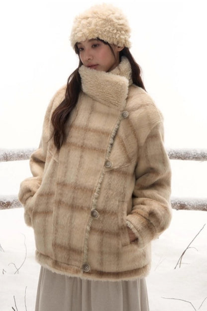 Reversible Plaid Wool Jacket