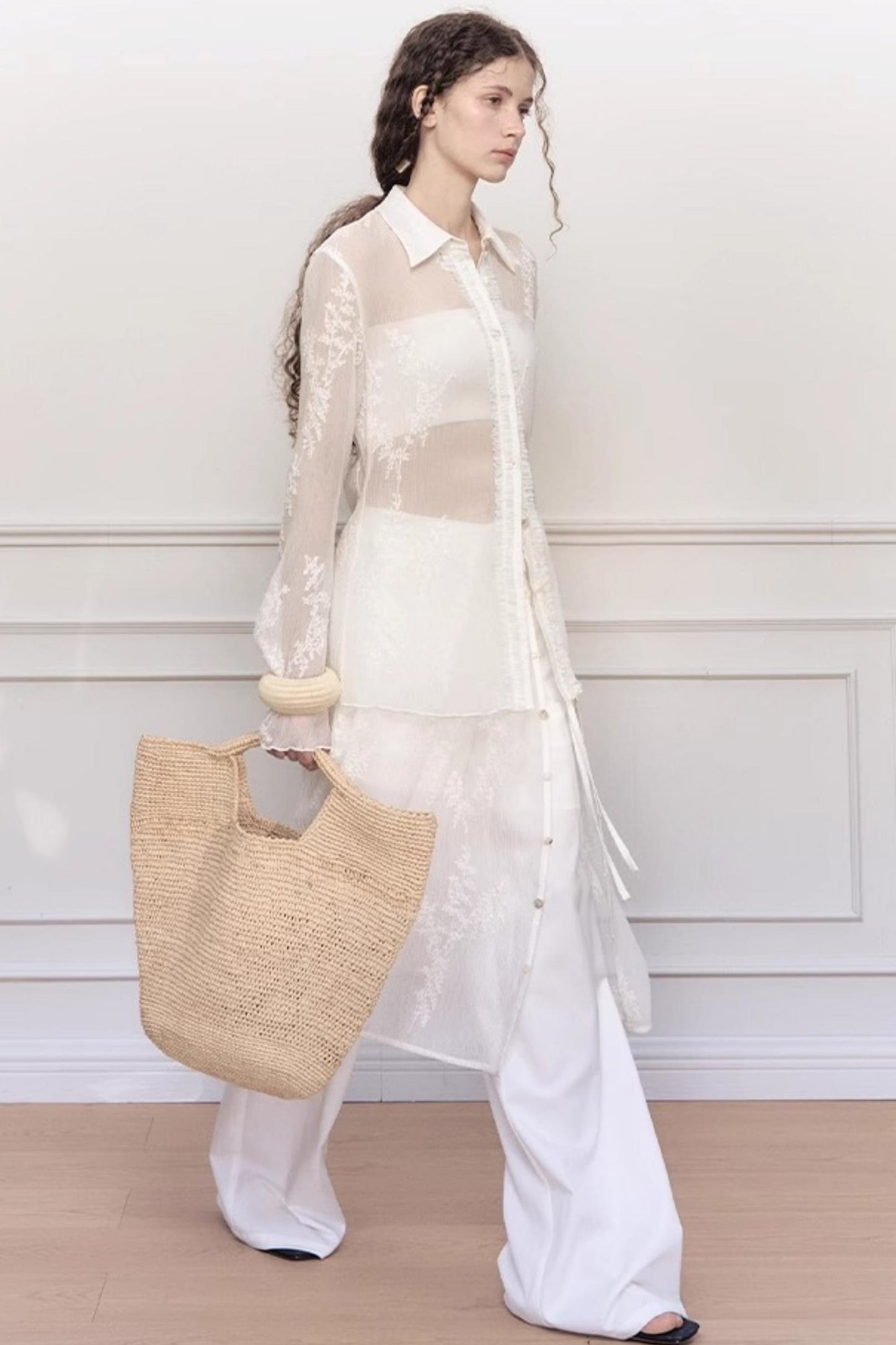 French Lace Long Sleeve Shirt