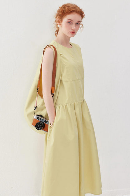 Slimming Yellow Tank Dress