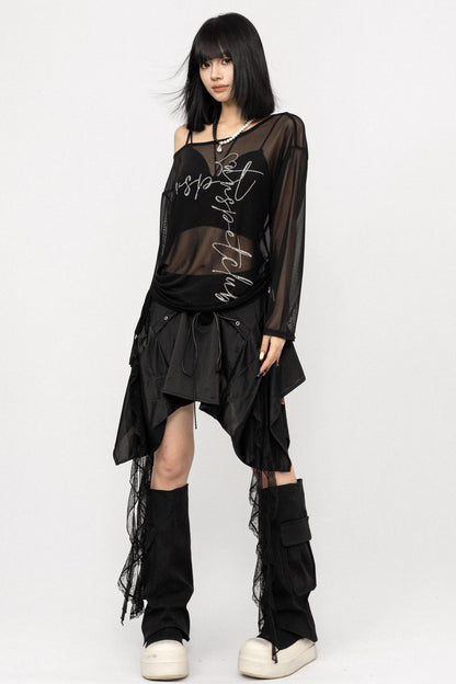 Slim Fit Black Long Sleeve Top