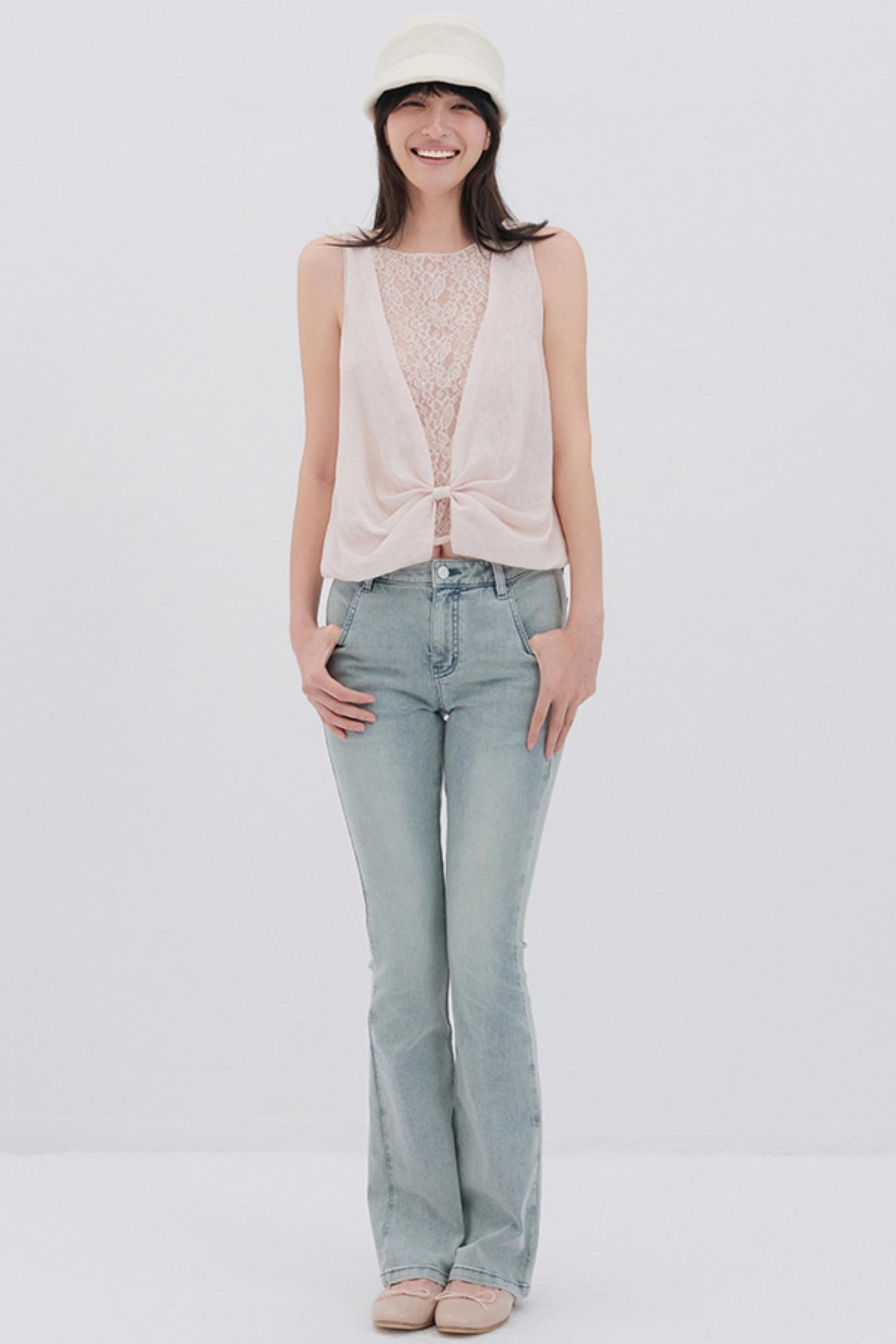 Butterfly Linen Blend Vest Style Top