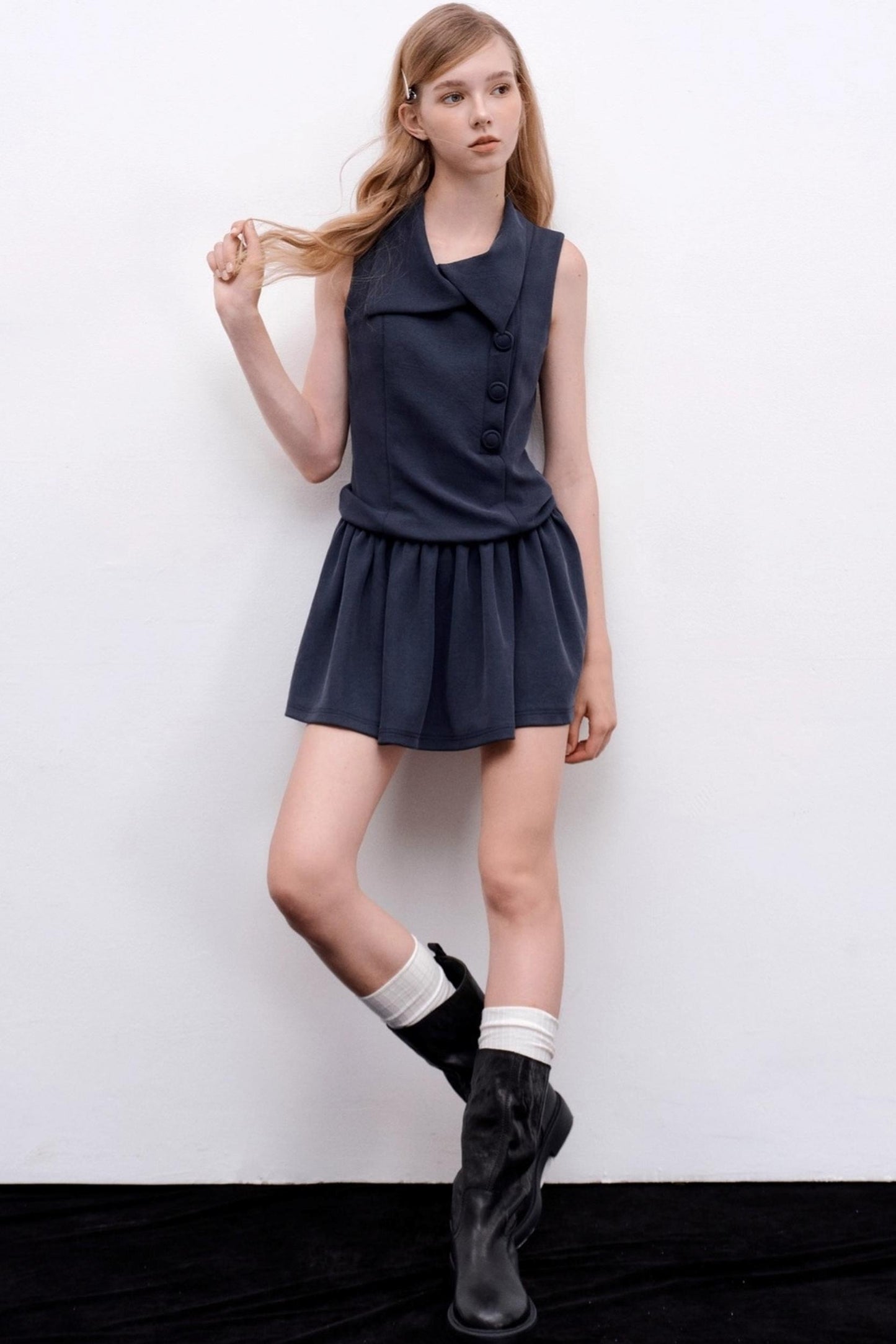 Autumn Navy A-Line Dress