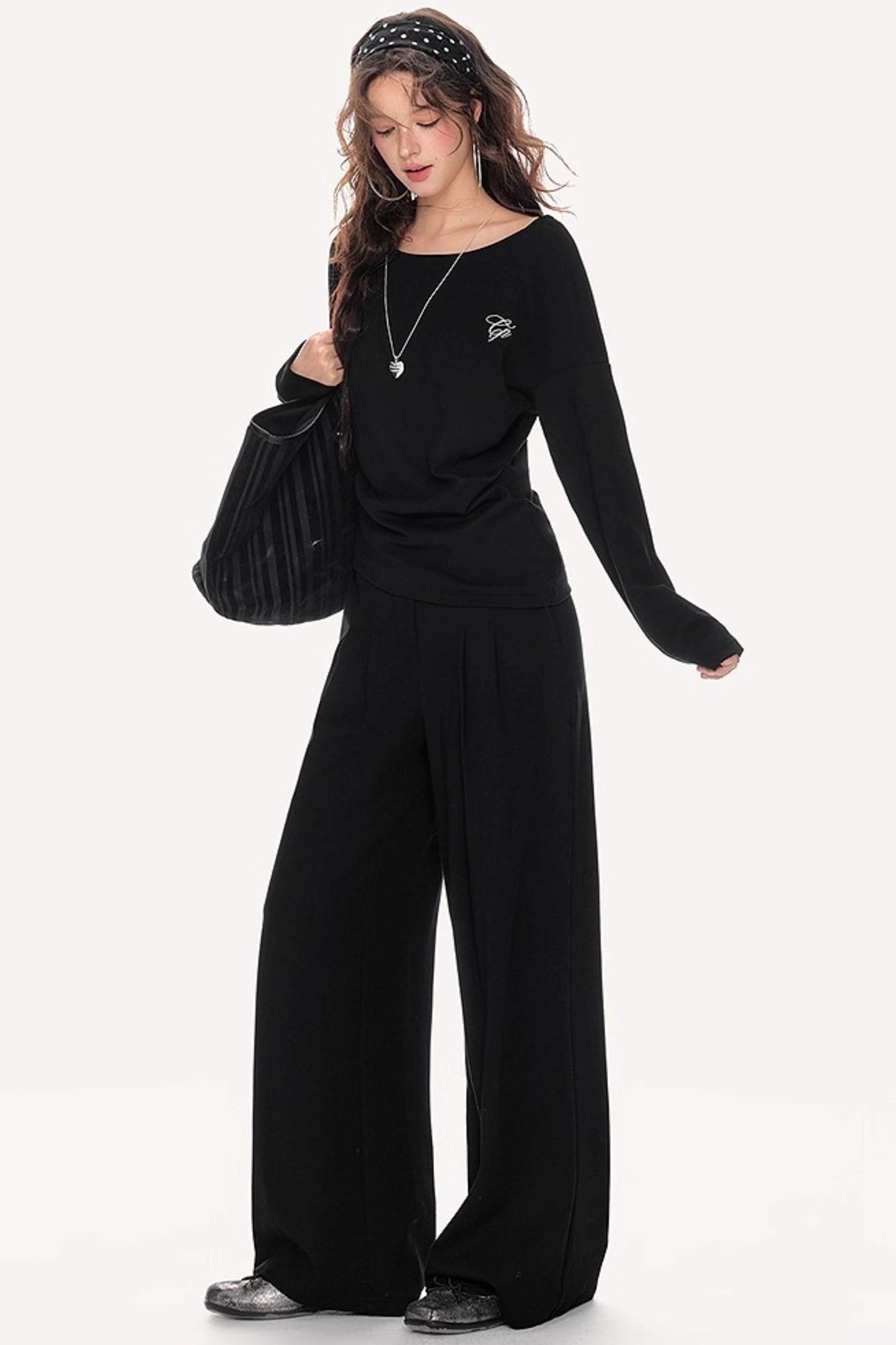 Lazy Shoulder Sweatshirt Set