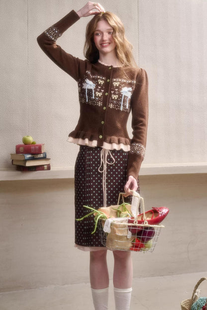 Green Apple Fair Isle Cardigan Top Set-Up