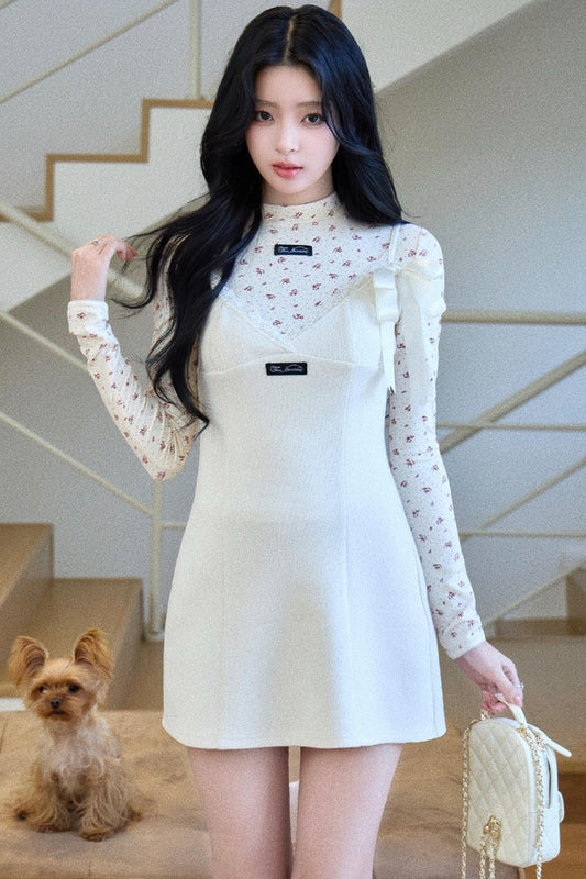 Lace Patchwork V-Neck Dress