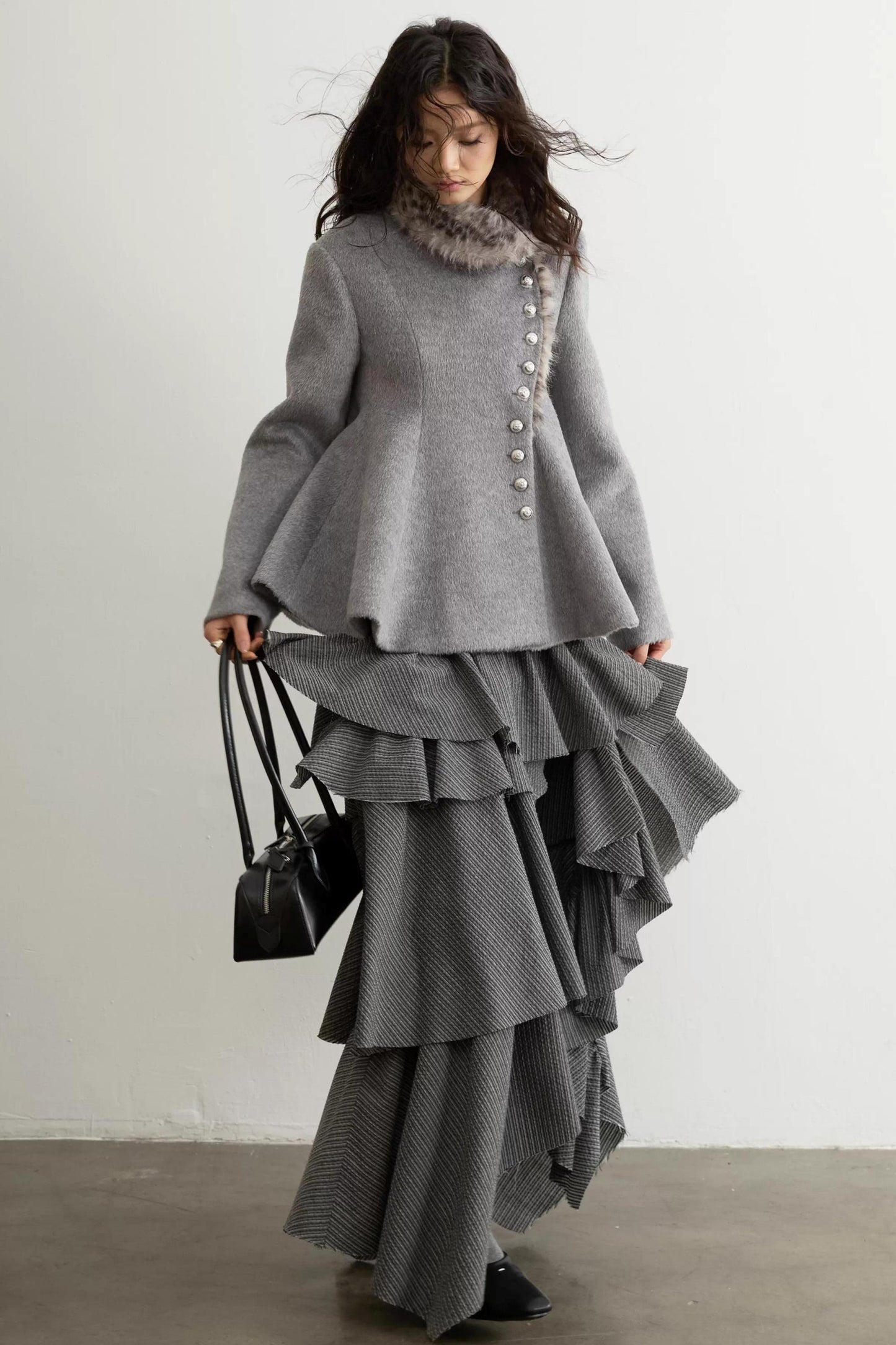 Retro Leopard Print Wool Jacket