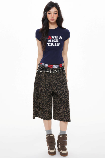 Leopard Cropped Shorts