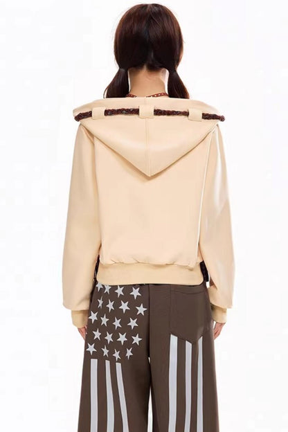 Retro Hooded Cardigan Jacket