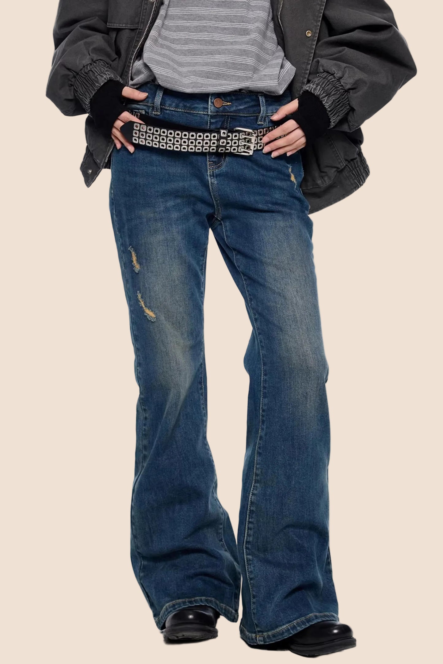 Mikro-weit Retro Schlaghosen