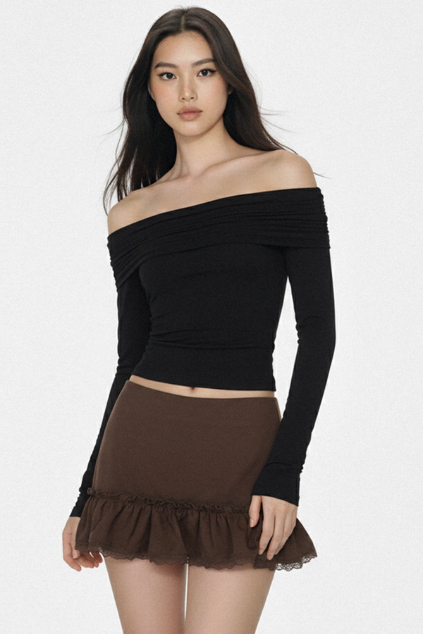 One-Shoulder Backless Blouse