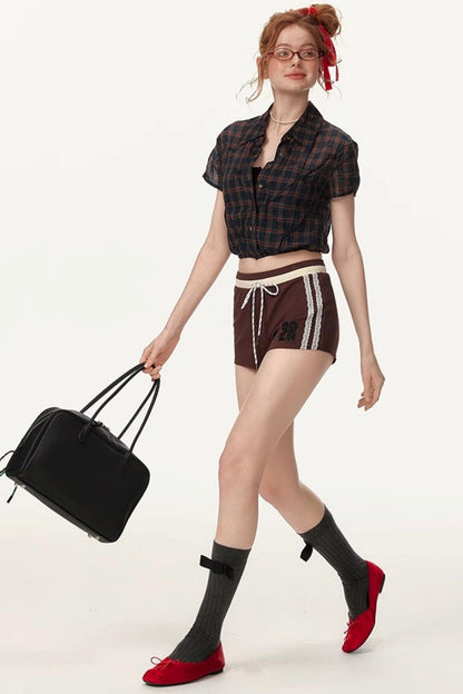 Embroidered College Shorts