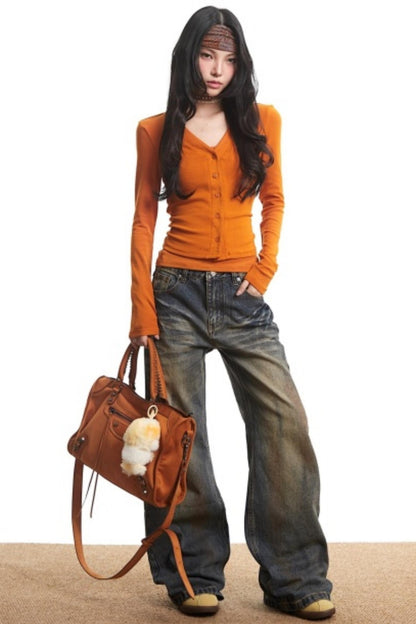 Pure Desire Orange Cardigan Top