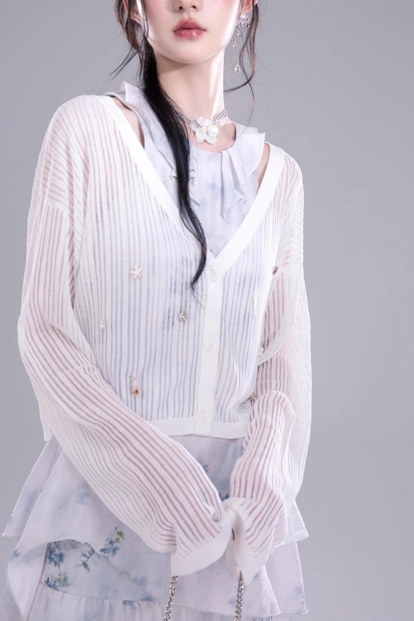 Ocean Shell Knit Cardigan