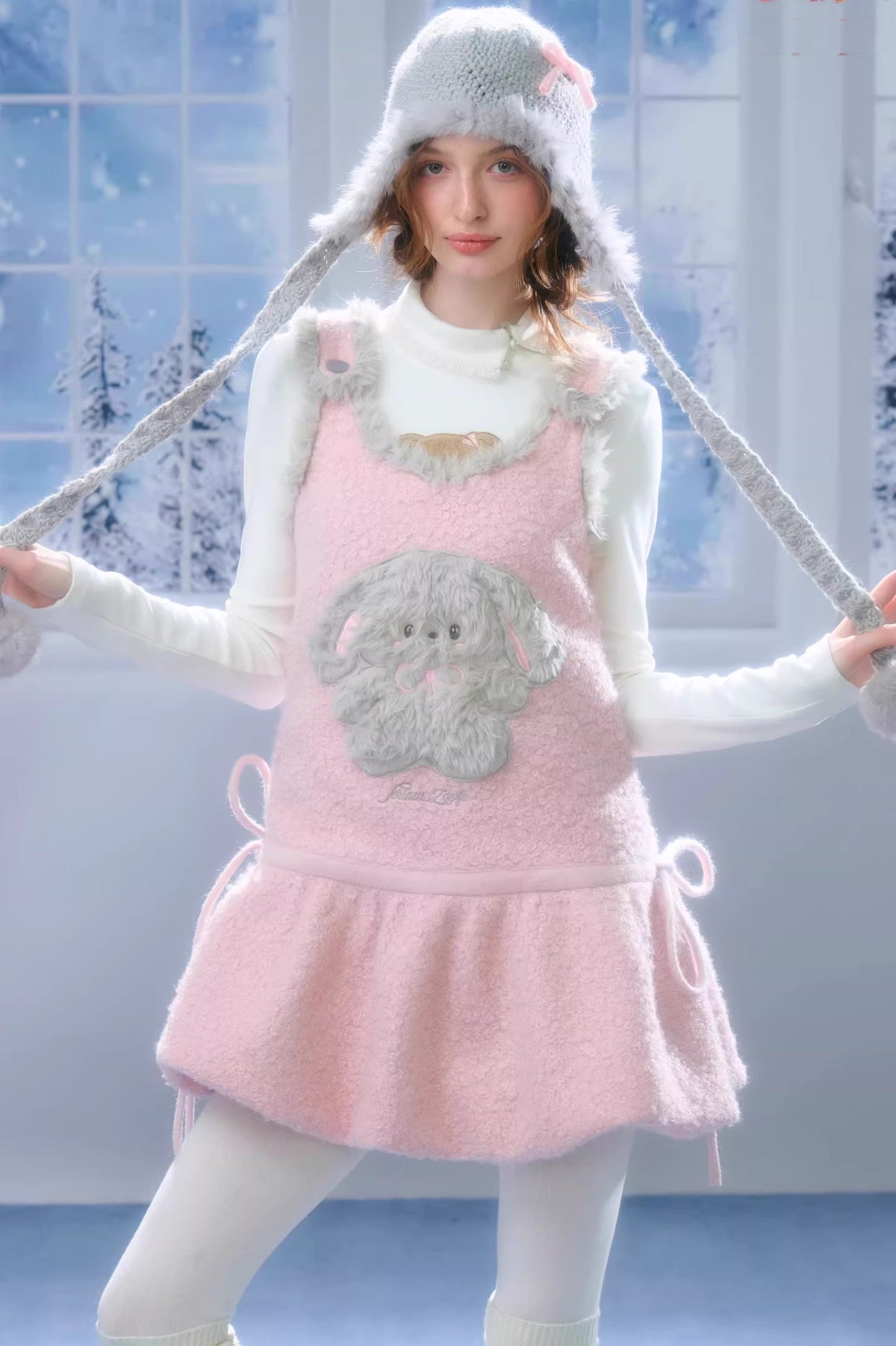 Pink Mist Plush Vest Dress