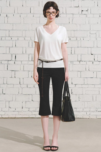 Effortless V-Neck Bat Sleeve Top