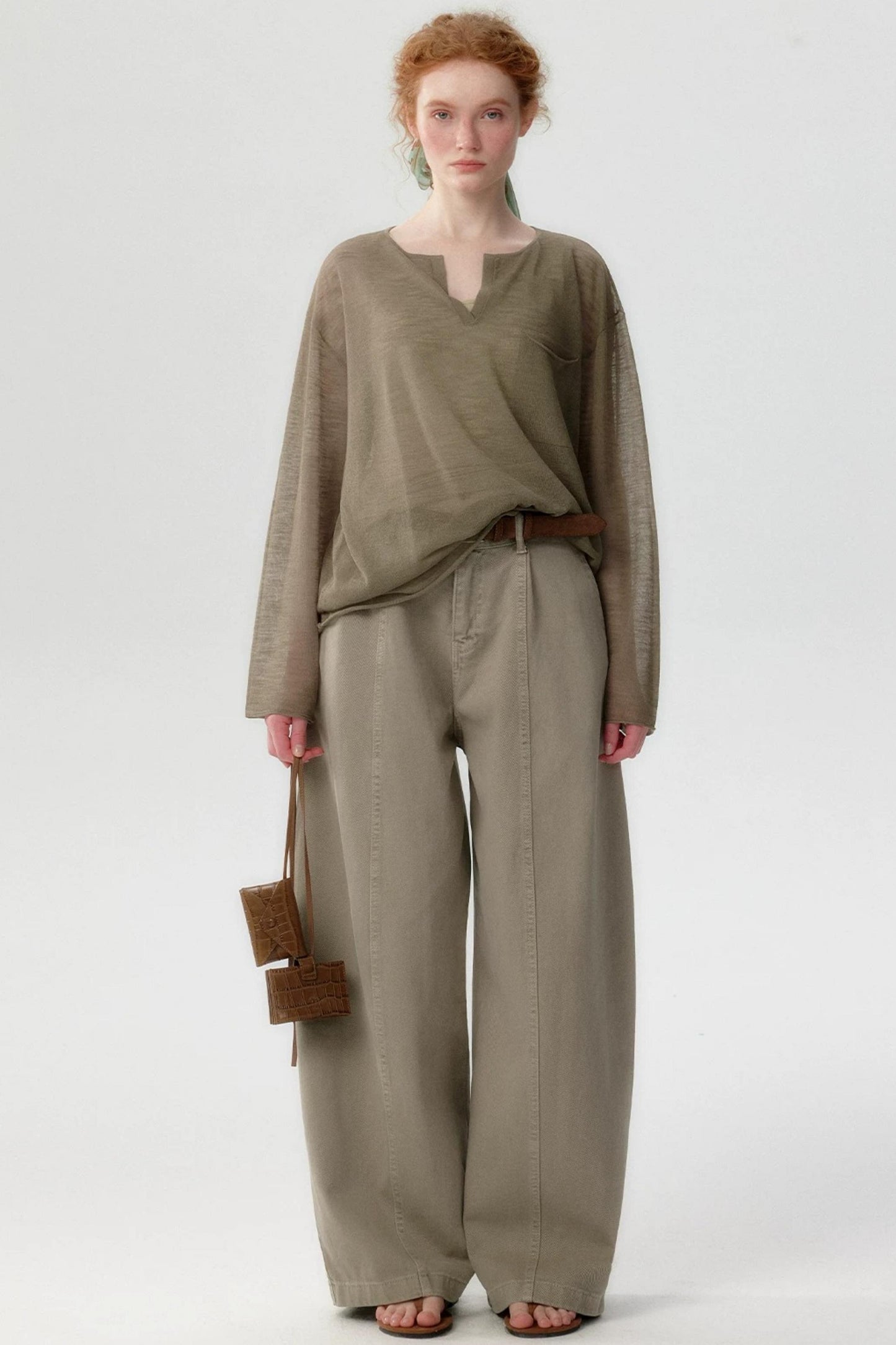 Blusa de punto de lino de bambú