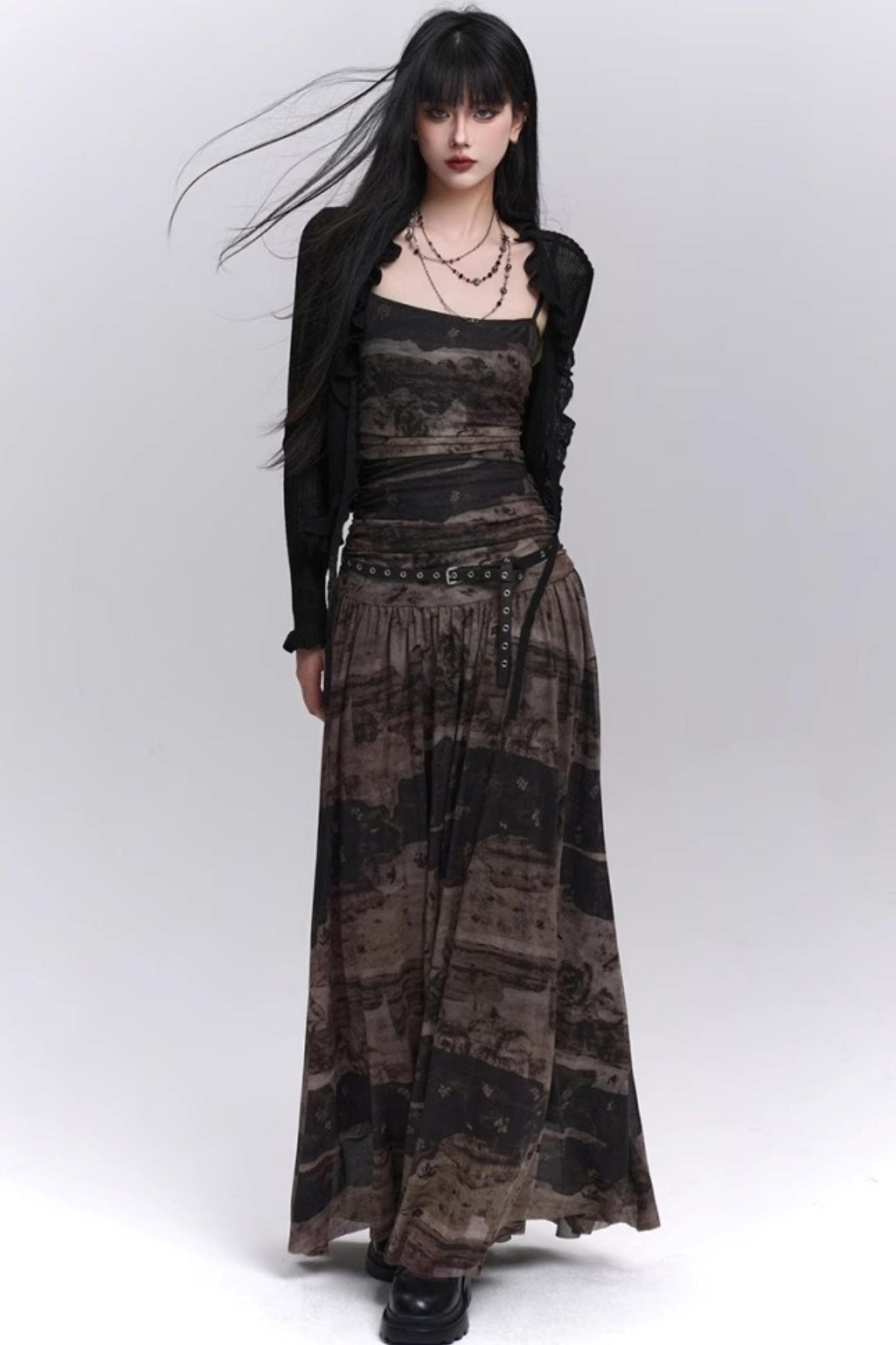 Summer Black And Brown Halter Dress