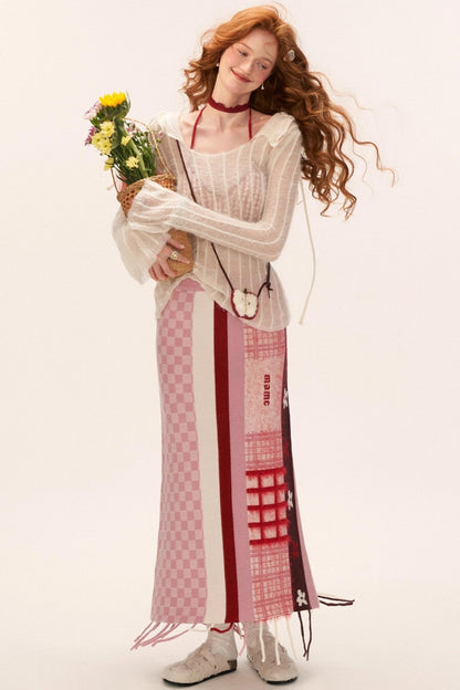 Striped Slim Hooded Top