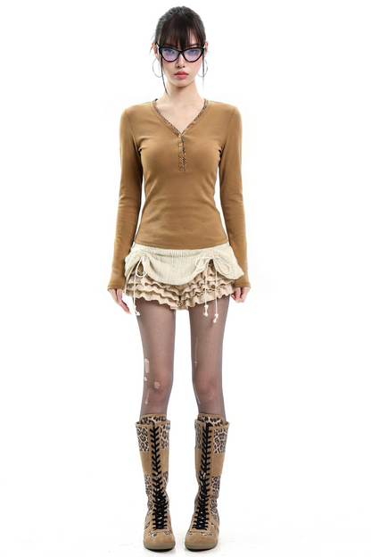 Retro Black Slim Top