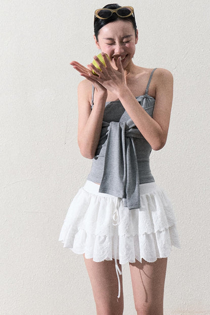 Elegant Layered Lace Skirt