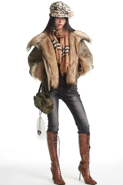 American Retro Fur-Lined Jacket