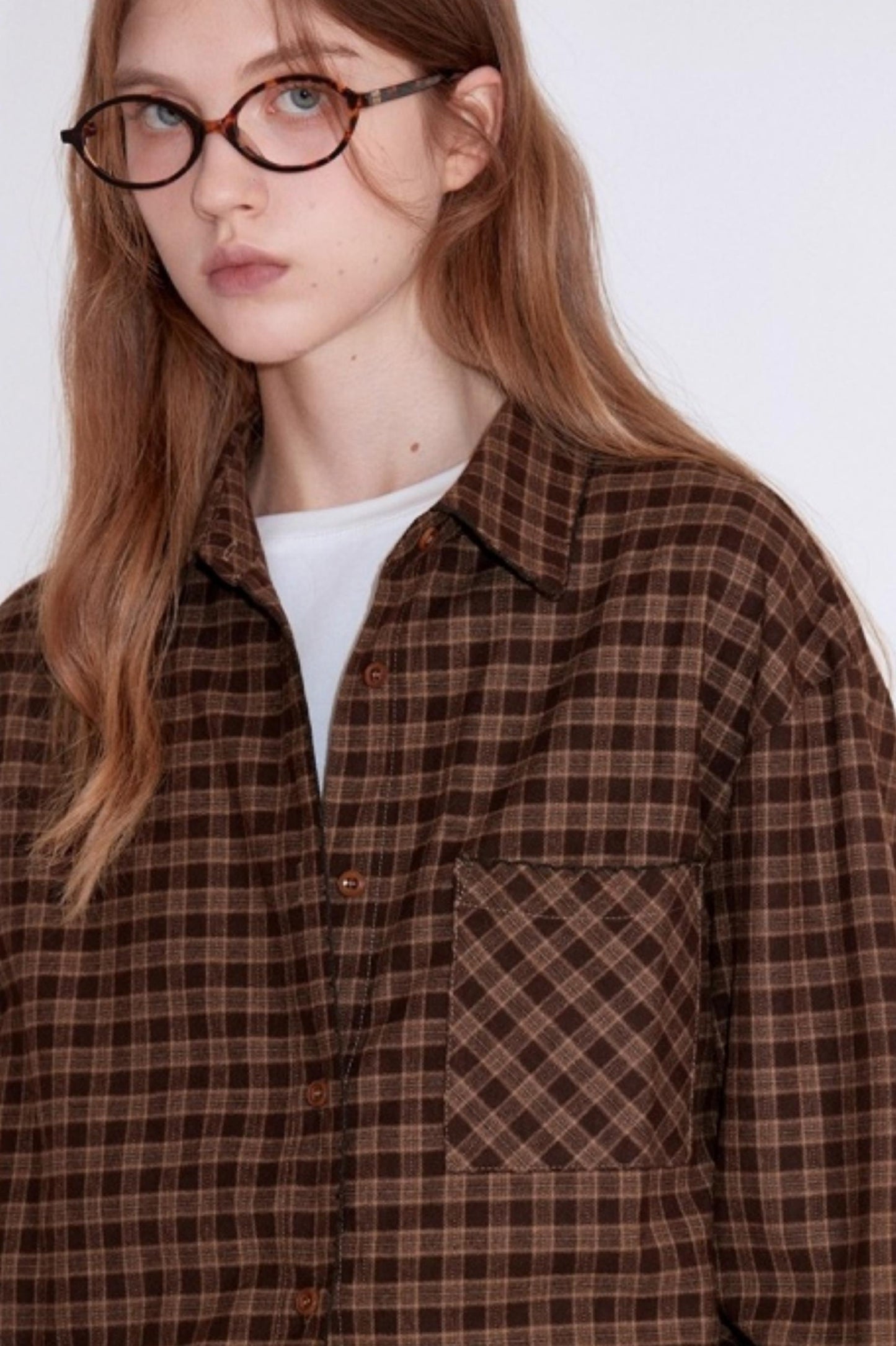 Autumn Embroidery Plaid Shirt