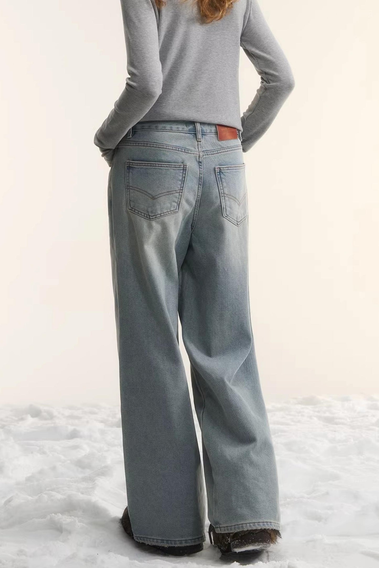 Washed Distressed Denim Pants