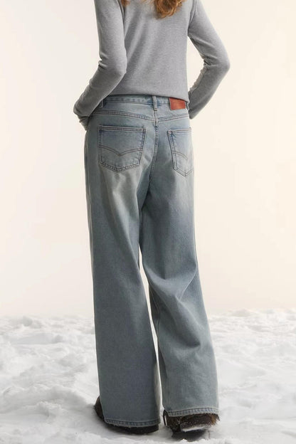 Washed Distressed Denim Pants