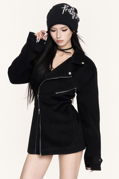 Woolen Waist-Cinching Jacket