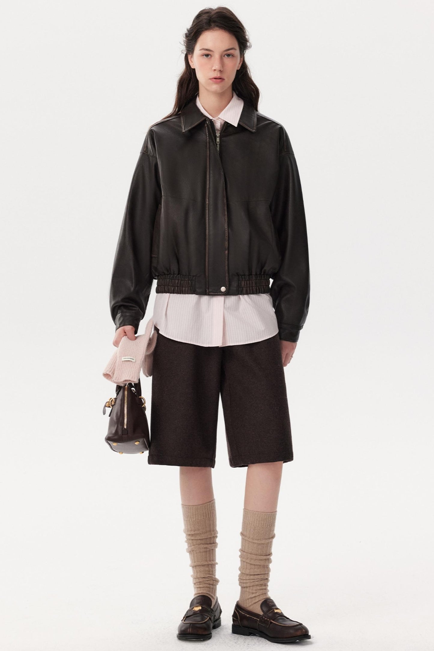 Retro Distressed Leather Jacket