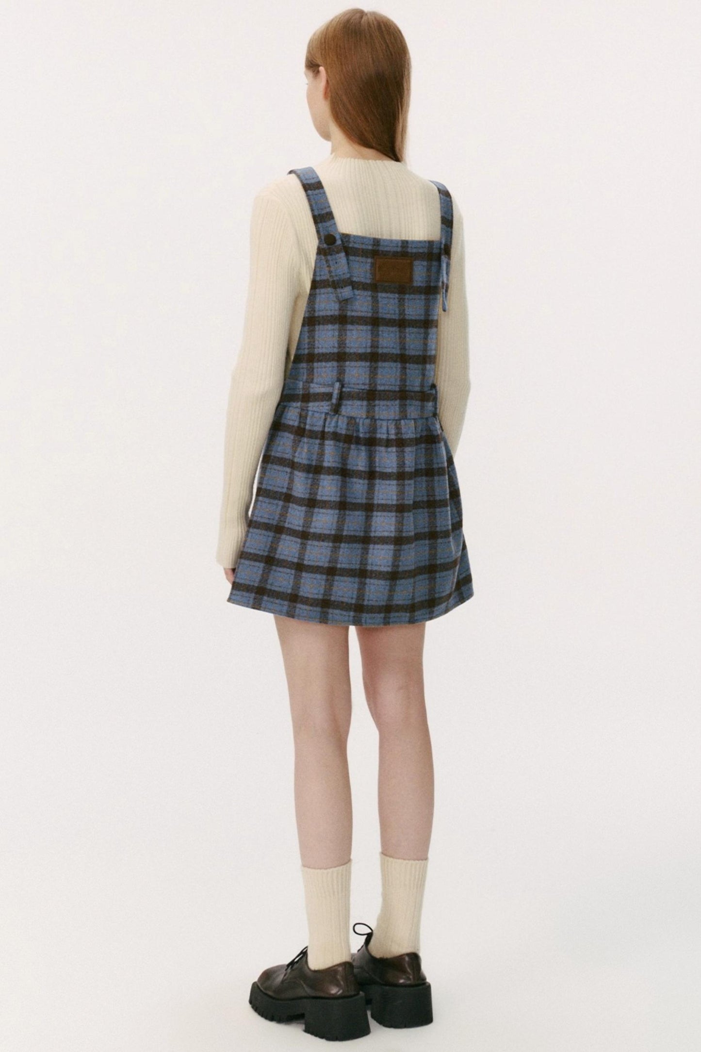 Blueberry Wool-Blend A-Line Short Dress