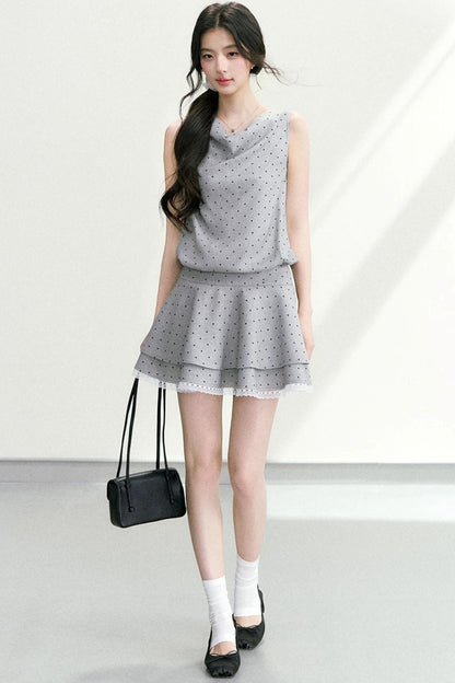 Elegant Polka Dot Tiered Dress