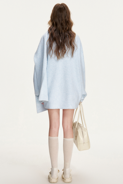 Cloudy Stroll Wool Cardigan Scarf Set