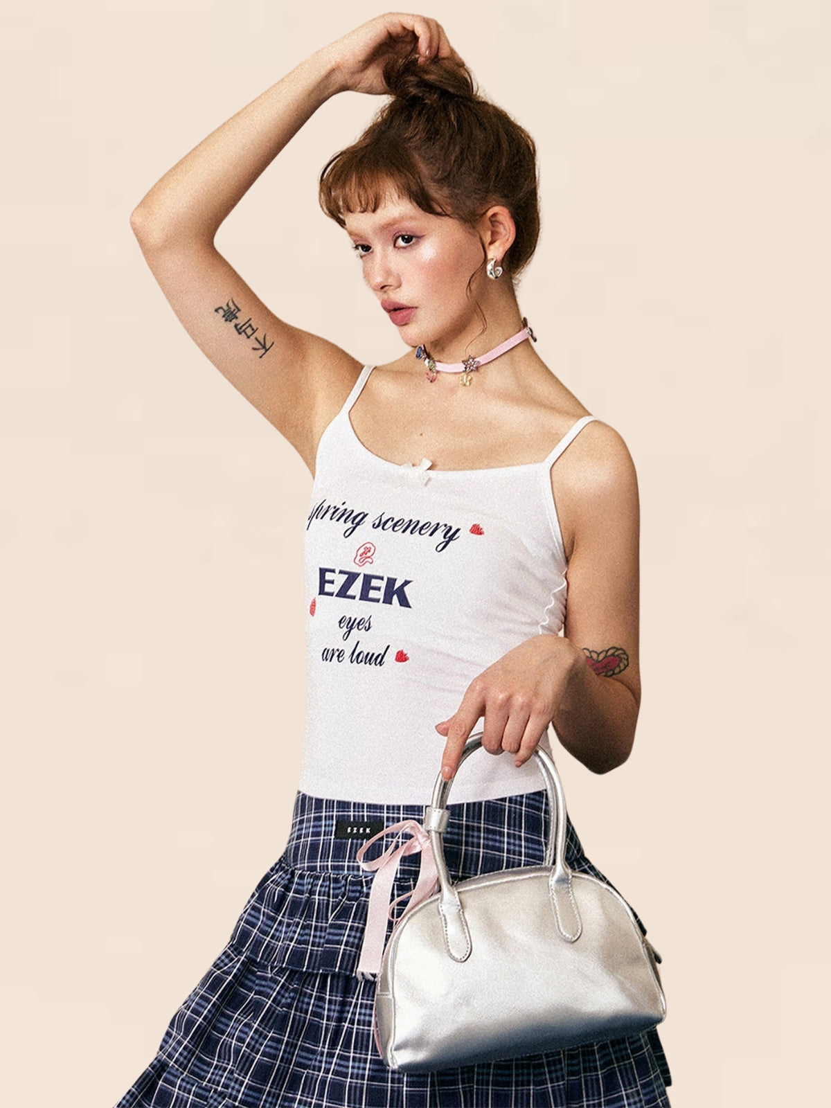 Camisole-Top mit Buchstabendruck