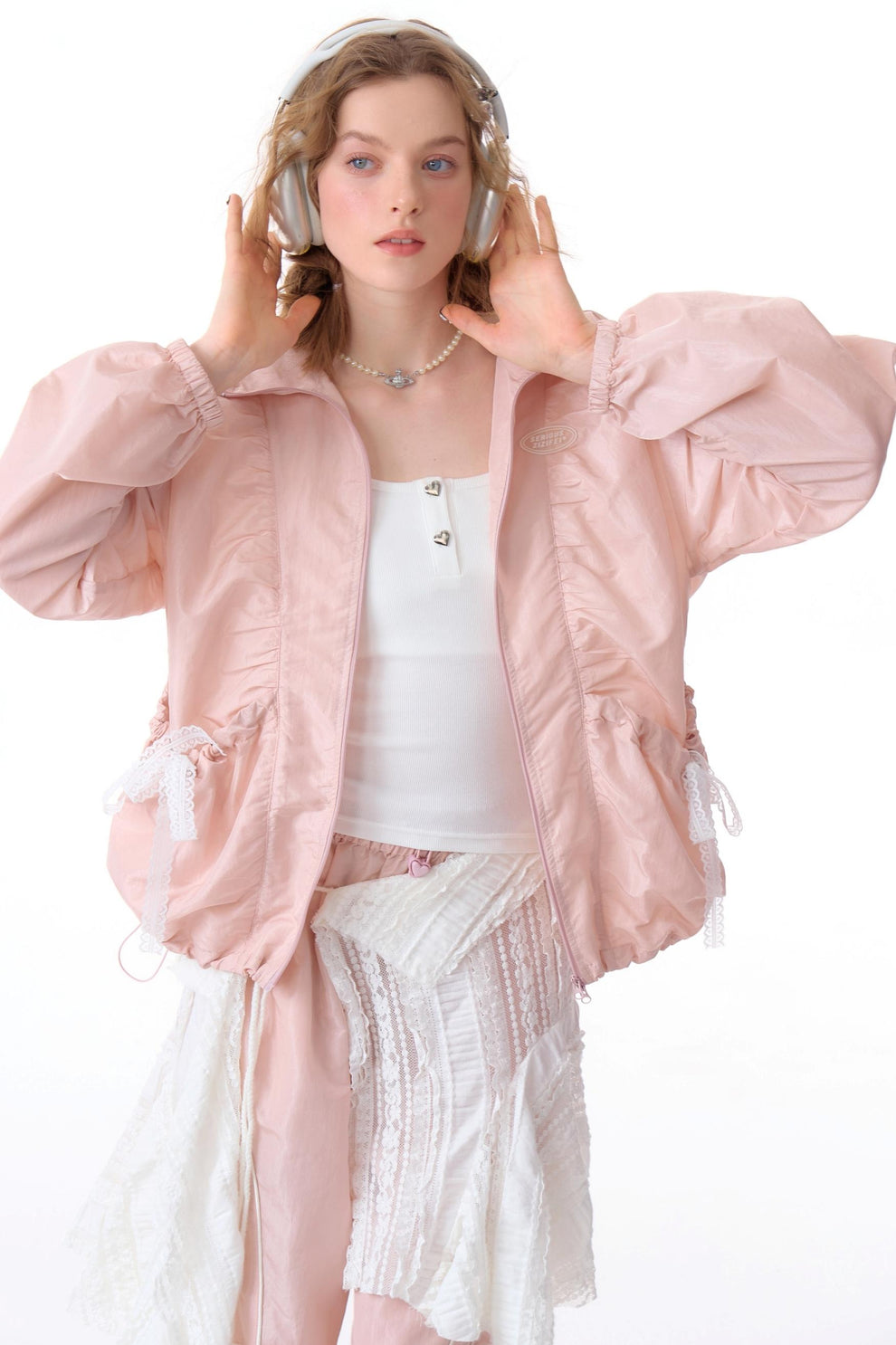 Fashionable Lapel Metal Buckle Casual Loose Jacket