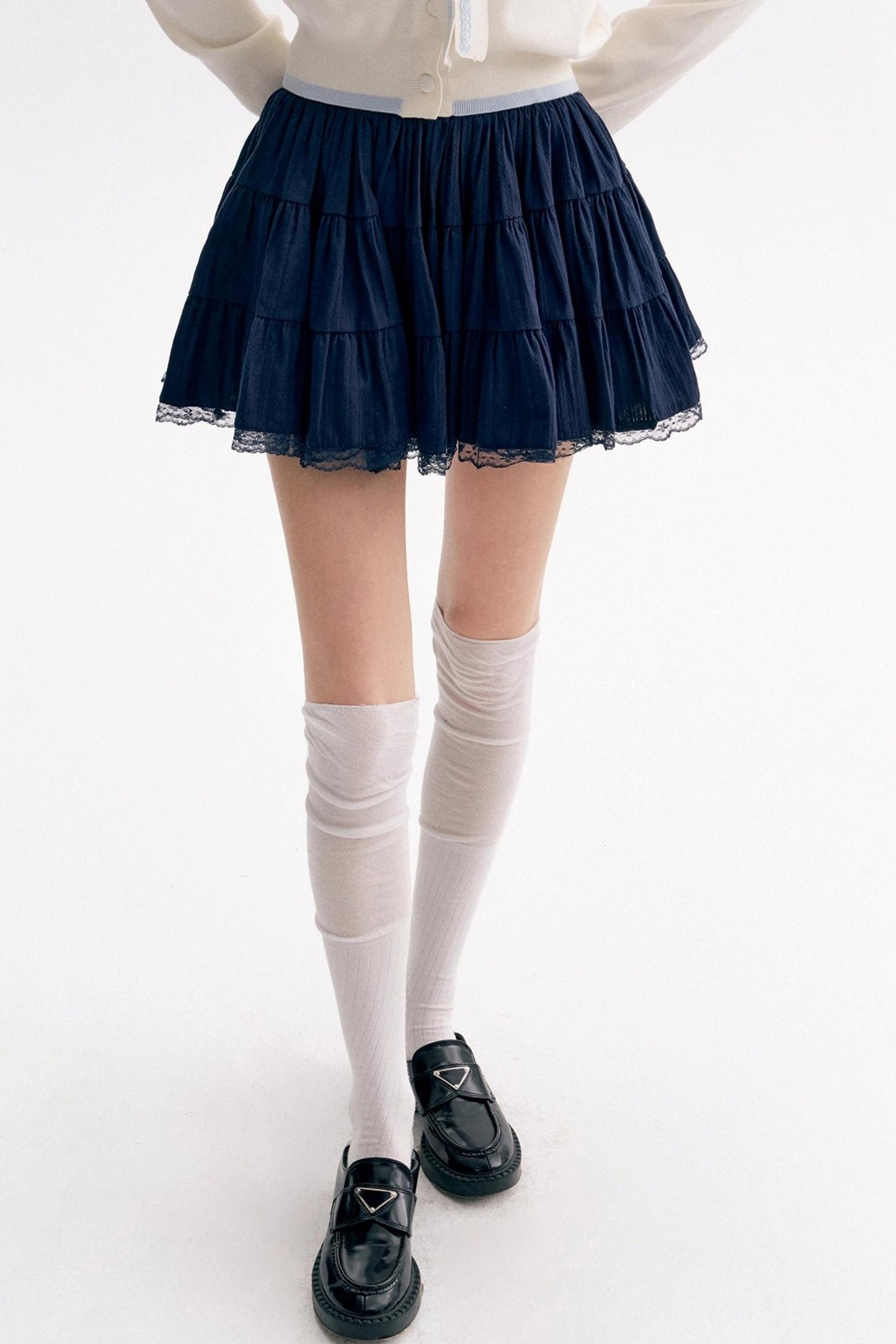 Ballet Lace Puffy A-Line Short Skirt