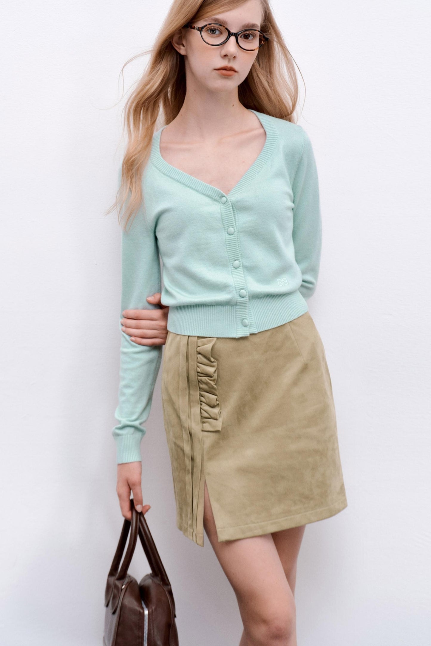 Wool Knit Cropped Sweater Top