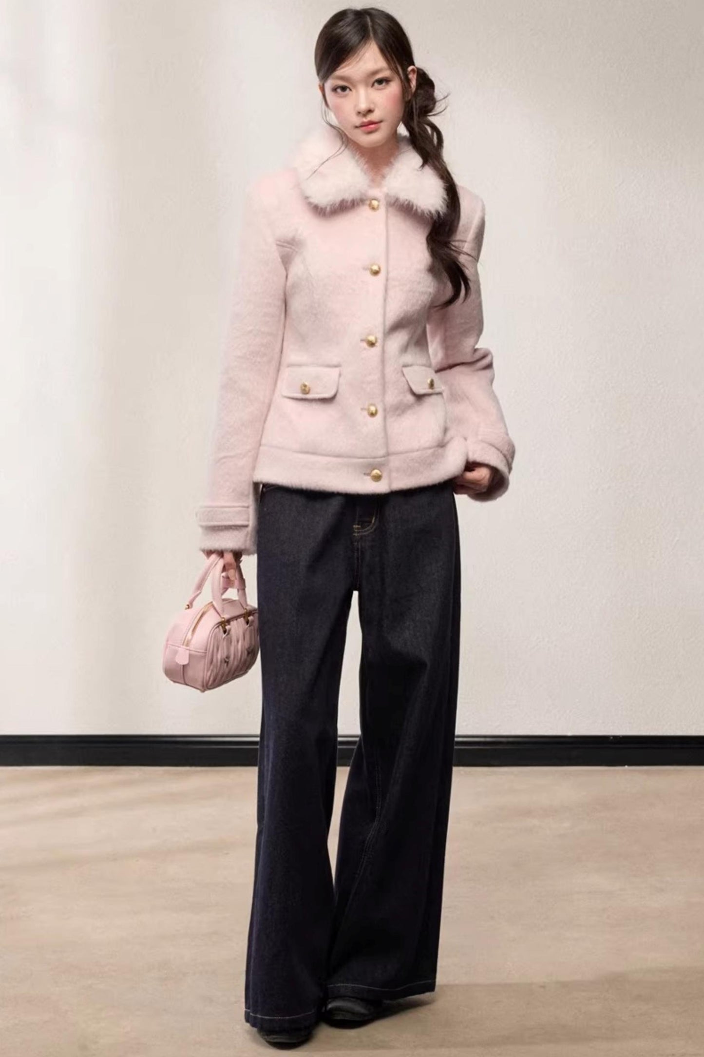 Single-Breasted Woolen Jacket