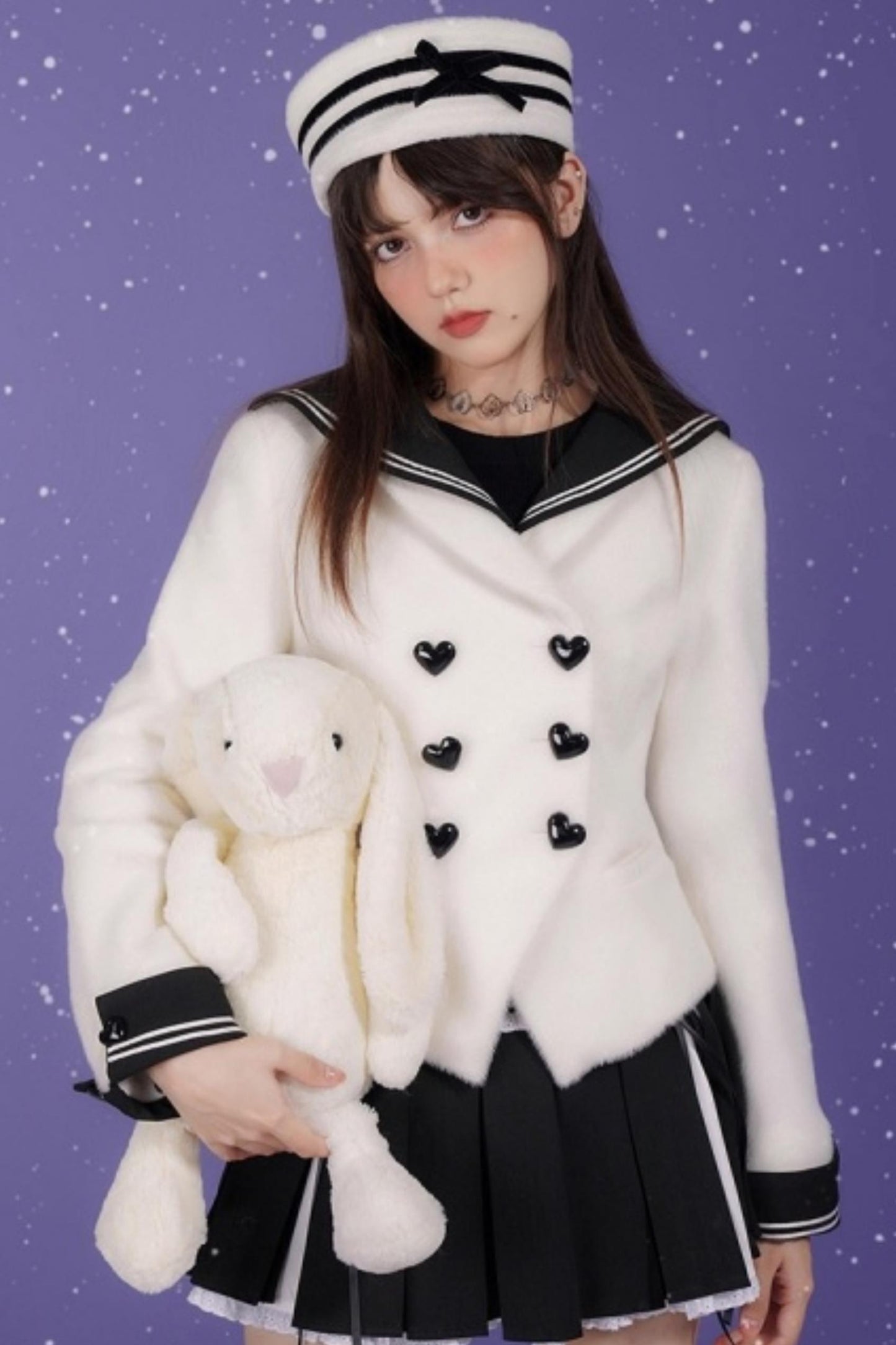 Golden Mink Sailor Collar Jacket