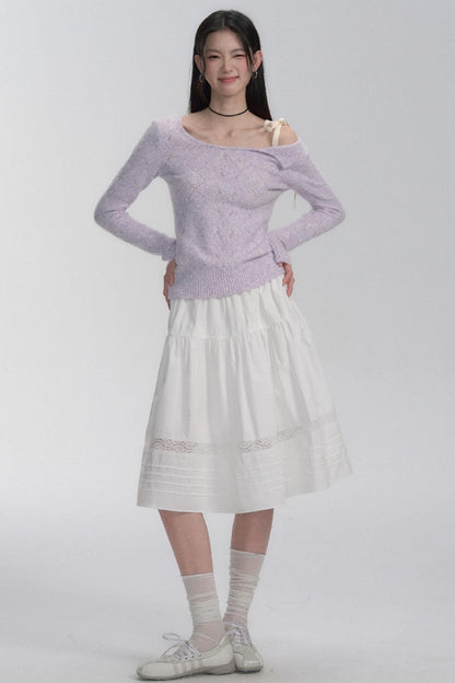 Schnürung Schulter Stricktop 