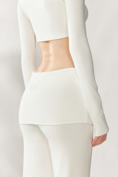 Creme Spitzen-Loungewear-Set