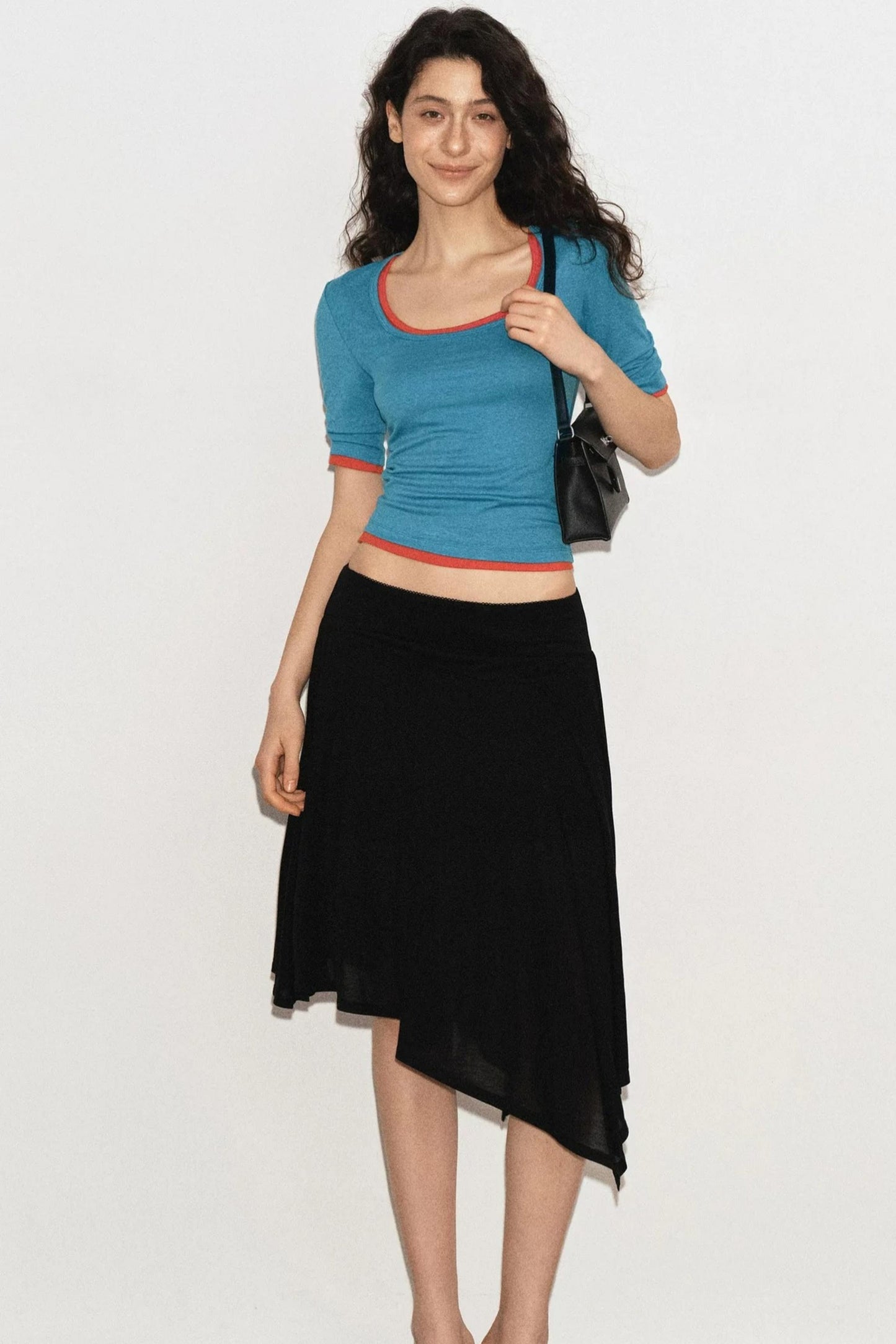 Irregular Mesh Midi Skirt