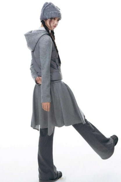 Patchwork Cropped Down Jacket