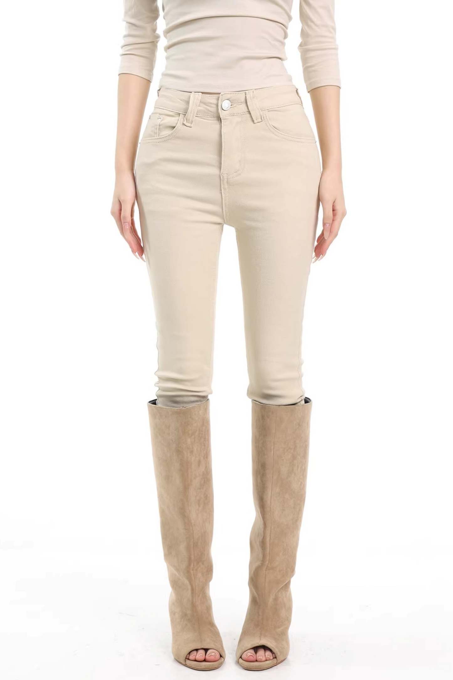 Khaki Slim-Fit Skinny Pants
